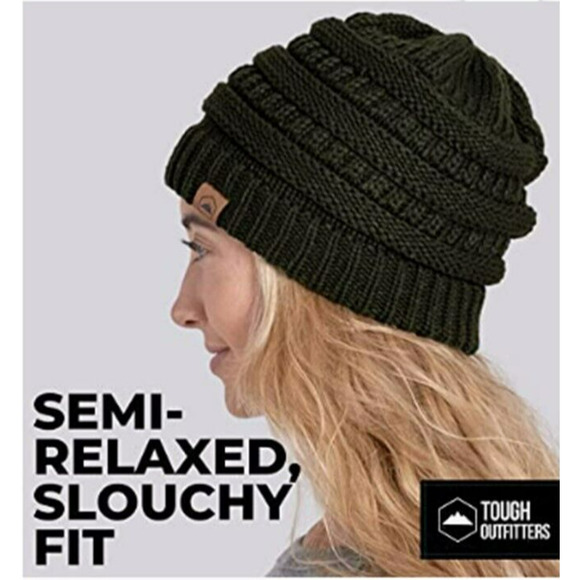 Tough Headwear Womens Beanie Winter Hat - Warm Cute Knitted Cap for Cold Weather - Picture 5 of 9